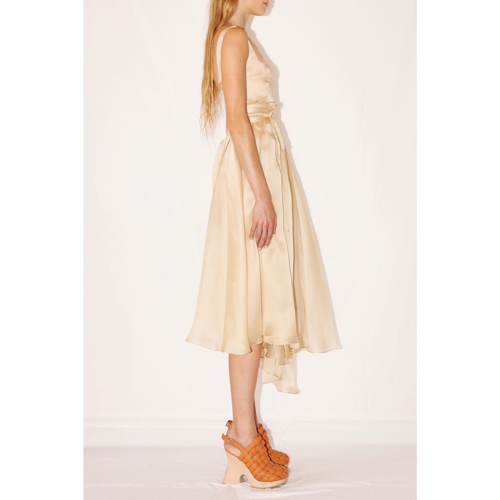 $2035 A.W.A.K.E. Mode Organdy Pleated Organza Silk Dress Size 38/Us2 — image 6 of 8